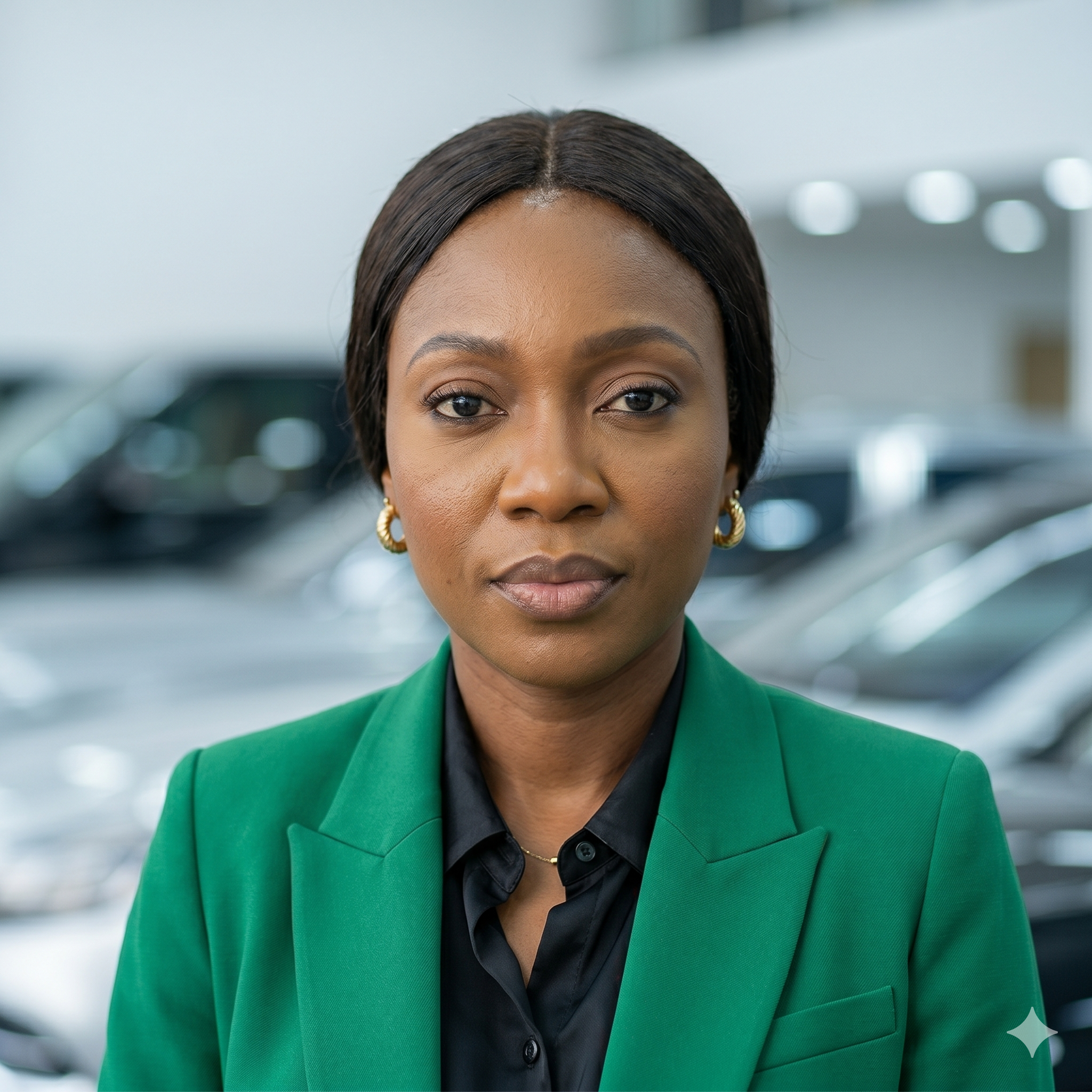 Portrait of Aisha Bello, Head of Acquisitions at Meridian Motors