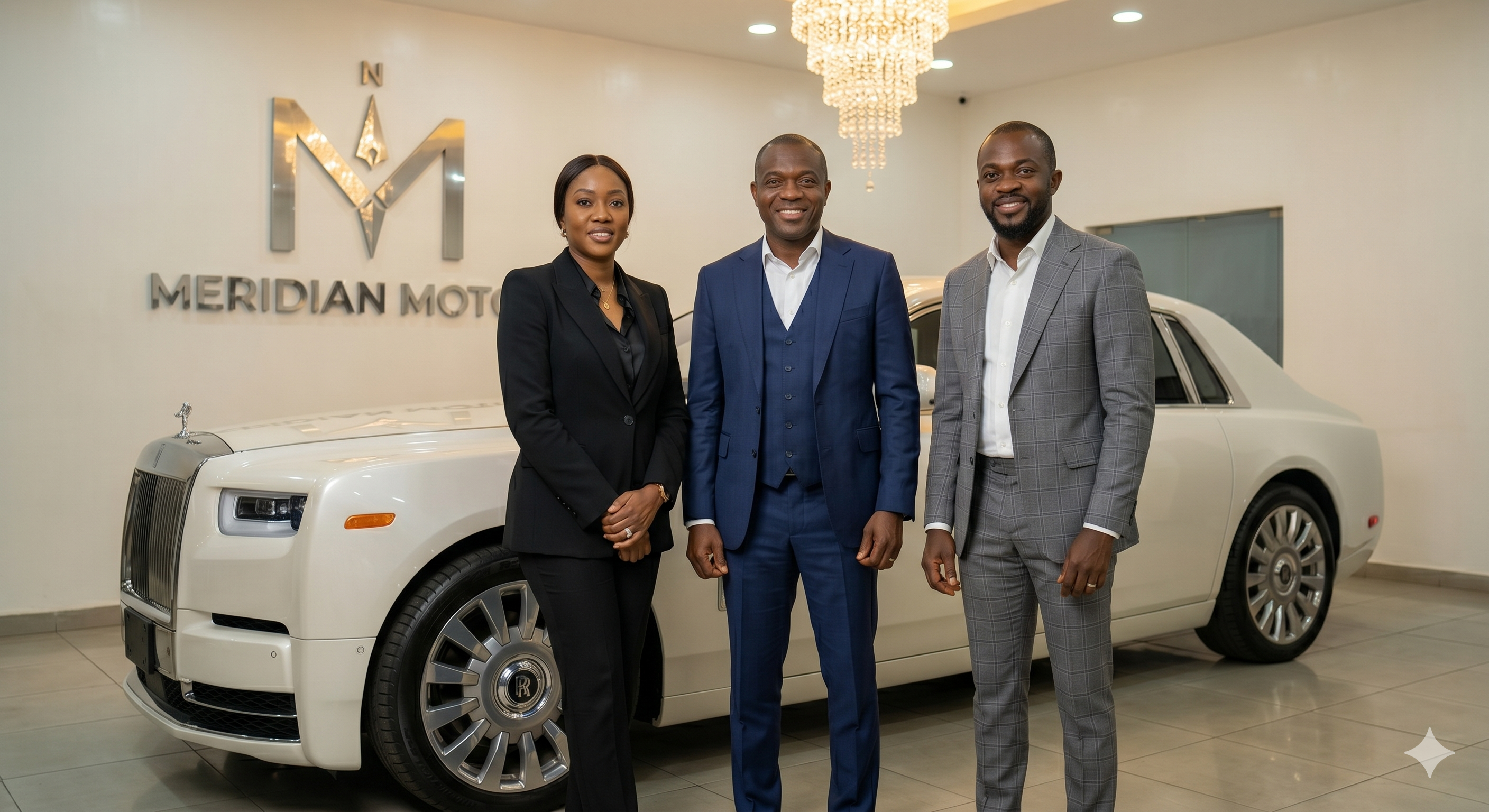 The team at Meridian Motors showroom